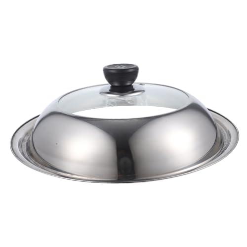 DECHOUS Tapa Inoxidable con Ventana de Transparente para Olla y Sartén Visible para Cocción para Cocina y Restaurantes