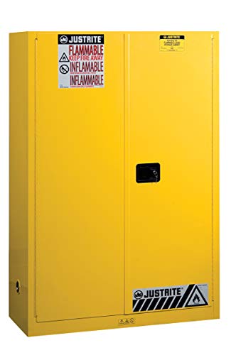 45 Gallon, 2 Shelves, 2 Doors, Manual Close, Flammable Cabinet, Sure-Grip® Ex, Yellow - 894500 #TOP12