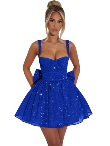 Spaghetti Straps Glitter Tulle Homecoming Dresses 2025 Sweetheart Short Prom Dress Cocktail Party Gown
