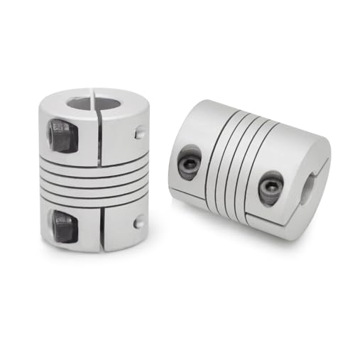 Sinoblu - Sinoblu 2 pcs Flexible Beam Coupling 6mm to 6.35mm, Aluminum Alloy Shaft Coupling 25mm Length 20mm Diameter, Stepper Servo Motor Flexible Coupler Joint Connector for 4D Printer CNC Machine DIY Encoder