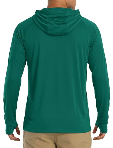 Image of MAGCOMSEN Men's Hooded UPF 50+ Sun Protection T Shirts Long Sleeve Athletic Fishing Shirts Rash Guards