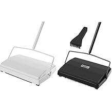 JEHONN Carpet Floor Sweeper Manual with Horsehair, Non Electric Quite Rug Roller Brush Push for Cleaning Pet Hair