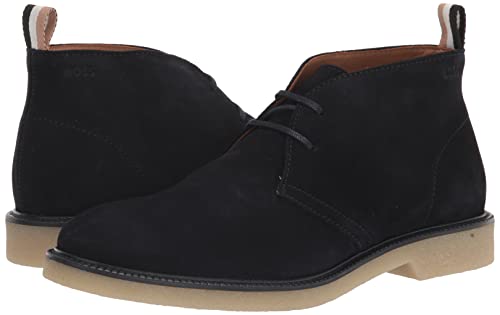 Image of BOSS Men's Suede Lace Up Desert Boot With Embossed Logo