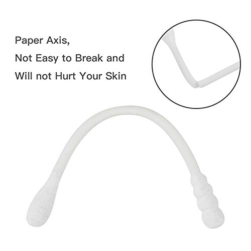 tifanso 200 Count Cotton Swabs, Natural Double Tipped Cotton Buds, Cruelty-Free Ear Swabs, Chlorine-Free Hypoallergenic(White)
