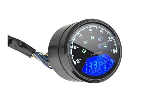 Compteur de vitesse digital moto universel avec tachymètre et double odomètre rétroéclairé LED
