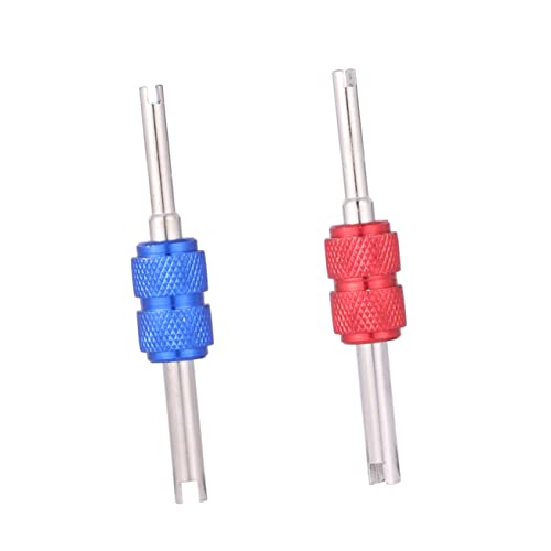 Cabilock 2Pcs Tire Valve Stem Core Remover Installer Tool Durable Compact Design for Cars Trucks Motorcycles Bicycles and Atvs Red Blue