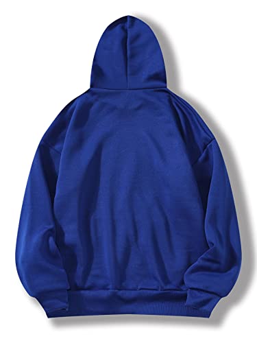 Sweat à capuche dames bleu en taille L coupe décontractée confortable