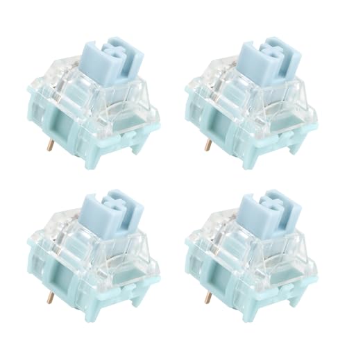 Woedpez TTC Silent Bluish White Switch 3 Pin Tactile Silent for Mechanical Keyboard Mute 42g Gold Plated Spring Bluish White Switch