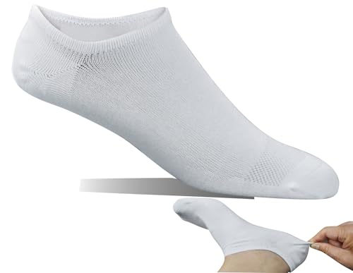 Yomandamor Men's 5 Pairs No Show Socks With Seamless Toe and Grip Heel2
