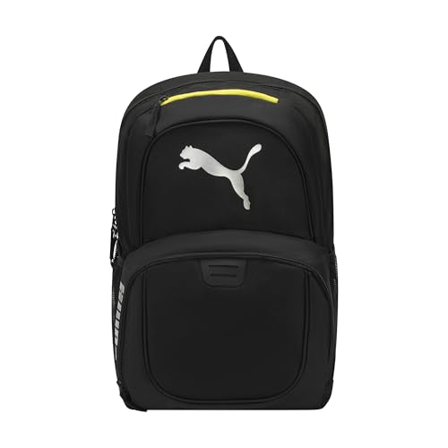 Image of PUMA Contender Backpack with Laptop Sleeve, Item Organizer & Media Pocket, Black /Lux Lime, One Size