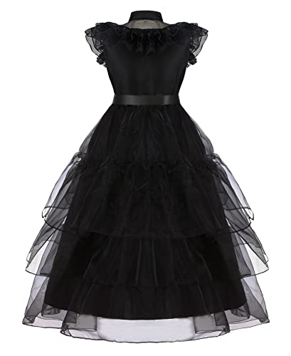 Akokvlar AK-BLACK-W-DRESS Costume Dress For Girls Wig Belt Earrings Socks Dress Up Suit  thumb #1