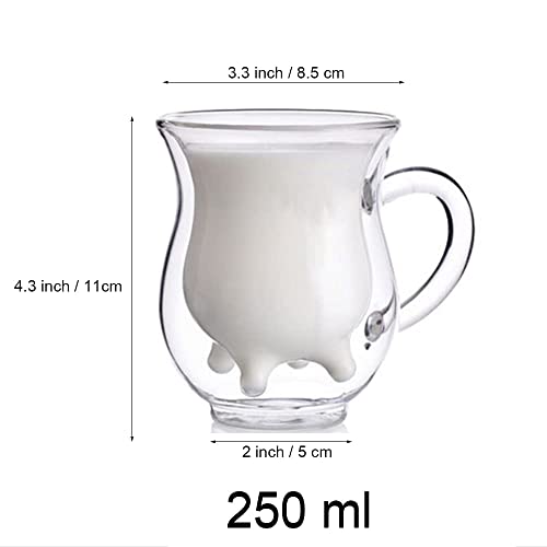 Creatieve room pot met handvat, melkmok, geïsoleerd dubbel glas, transparante jus saus beker, gebruikt voor catering… - Afbeelding 3