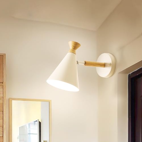 Aplique de pared ajustable E27 de estilo nórdico con madera de roble para pasillo moderno 8