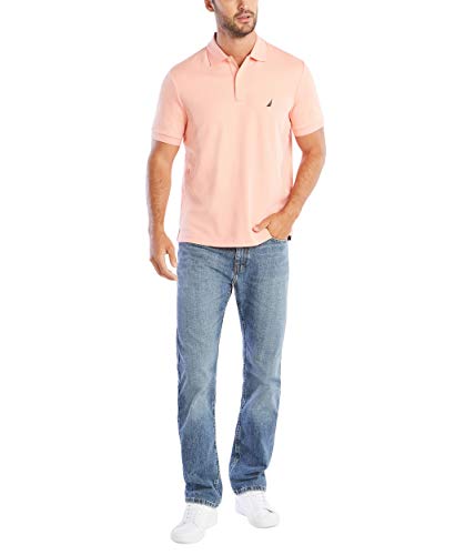 Image of Nautica Men's Classic Fit Short Sleeve Dual Tipped Collar Polo Shirt