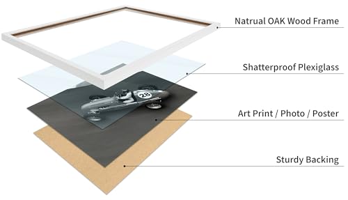 Poster Master Monaco Car Racing Poster - Grand Prize Monaco Print - Sports Photography Art - Gift for Him, Man, Car Enthusiast - Decor for Living Room, Bedroom, Office, 8x10 White Framed