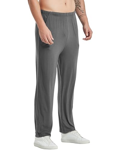 JINSHI Mens Pajama Pants Soft Modal Pajama Bottoms Loose Long Pj Pant Thin Sleepwear Lounge Pants with Pockets 2 Pack3