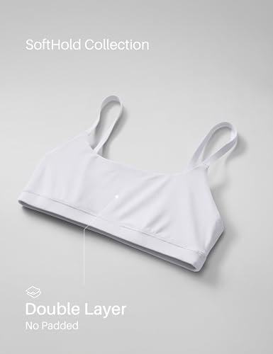 Image of CRZ YOGA Softhold Scoop Neck Bralette | Double Lined, Light Support, Non Padded, Wireless, Casual, Ultra-Soft, Adjustable Square Back, Everyday Bra for Women