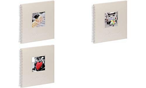 Pagna 13904-02 Hochzeits-Spiralalbum Just Married/Rondo, Leineneinband mit Karte, weißer Fotokarton mit Pergamin, 310 x 320 mm, 40 Seiten, weiß Cover