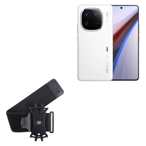 BoxWave Holster Compatible with vivo iQOO 12 - ActiveStretch Sport Armband, Adjustable Armband for Workout and Running - Jet Black