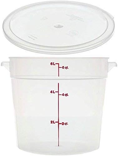 Cambro RFS6PP190 Camwear 6-Quart Round Food Storage Container with Lid