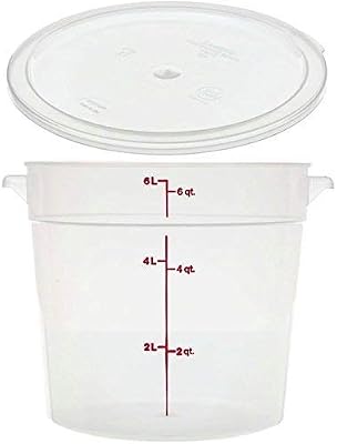 Cambro 6-quart round clear food storage container with lid