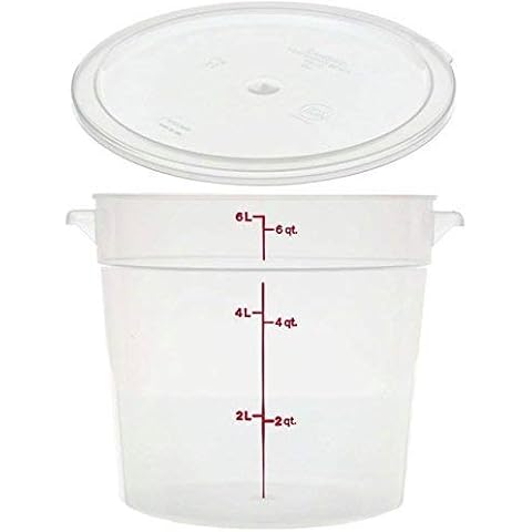 CAMBRO RFS6PP190 Camwear 6-Quart Round Food Storage Container with Lid Cover