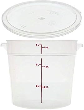 Cambro RFS6PP190 Camwear 6-Quart Round Food Storage Container with Lid