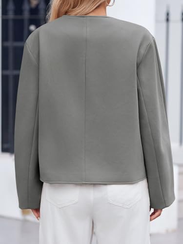 Cicy Bell Womens Cropped Wool Jackets Fall V Neck Short Pea Coats Single Breasted Outerwear Winter Outfits4