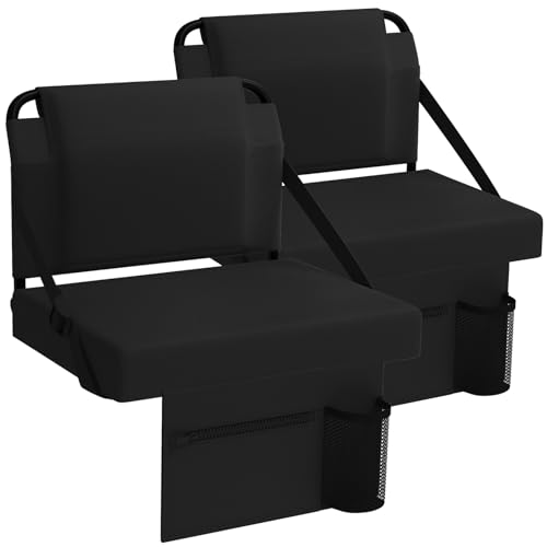 janiry Stadium Seat 2 Pack for Bleachers with Back Support,Portable Bleacher Chairs with Back and...
