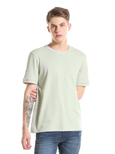 Image of TURMS Men's Ice Cool Tech Round Neck T-Shirt, Odor Control, Stretchable & Breathable, Cotton Rich Fabric, Half Sleeve