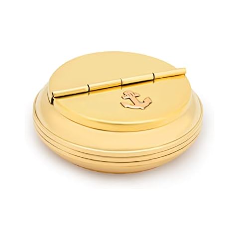 NKlaus Round Brass Ashtray with Lid Cover