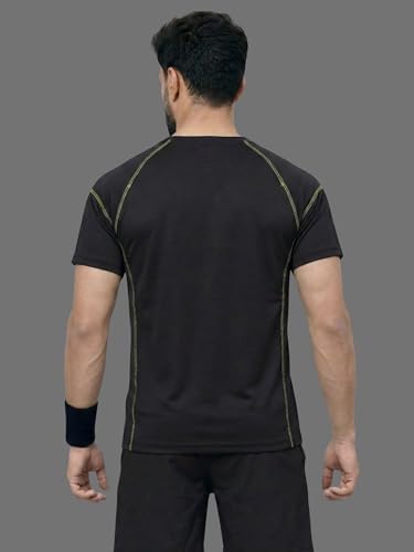 Image of White Moon Gym T Shirts for Men Workout Activewear Solid Quick Dry Sports Tshirt for man Breathable Lightweight Half Sleeve Regular Fit Round Neck Running Boys T Shirt Combo Pack of 2