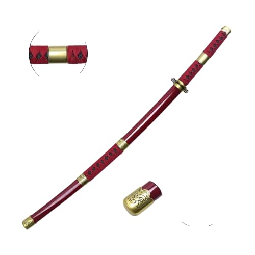 Image of Zoro Sandai Kitetsu Wooden Katana Sword - One Piece Anime Replica | Life Size Samurai Cosplay Sword for Training, Costume, Display & Gifting