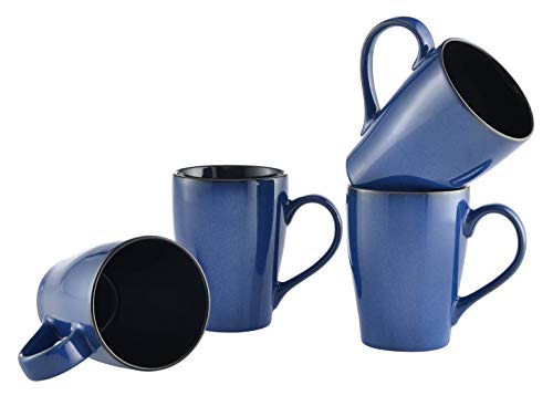 Culver 16-Ounce Sherwood Ceramic Mug Blue Set of 4