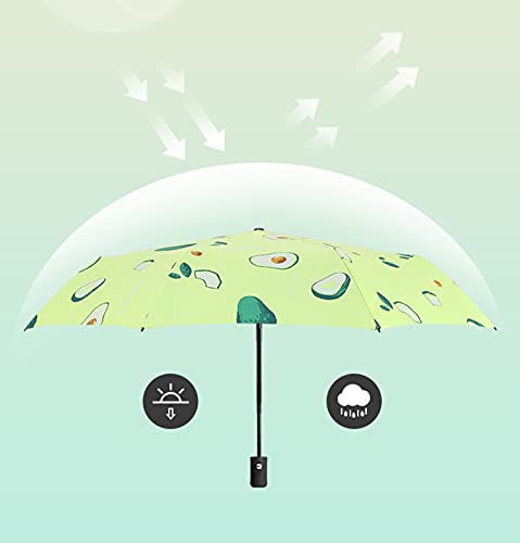 Image of House of Quirk 3-Fold Travel Umbrella - Auto Open /Close Ultra Light and Small Mini Umbrella with Carrying Pouch