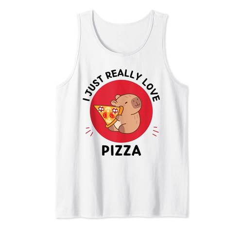 Kawaii Capybara Adoro davvero la pizza, amante del cibo Canotta