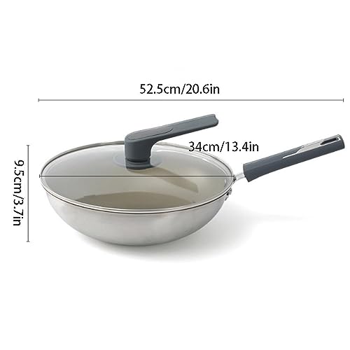 Wok moderno antiadherente con base plana y mango aislante miniatura 5