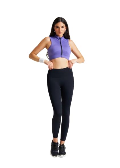 Nylon Womens Seamless Zip Sports Bra-image-7