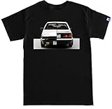 FTD Apparel Men's AE86 Trueno Front Rear T Shirt - Large Black