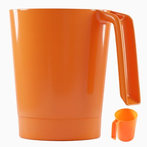 Heavy Duty Pool DE Filter Scoop –1 lb Measuring Cup for Pool Chemicals, Diatomaceous Earth Powder, Soda Ash, Stabilizer, Conditioner –Durable Plastic with EZ Grip Handle for Swimming Pool Maintenance