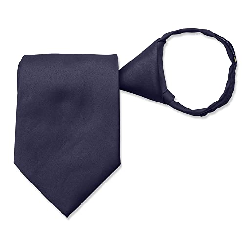 Image of boxed-gifts Umo Lorenzo Mens Zipper Ties Solid Color Pre Tied Polyester Neckties for Men and Women