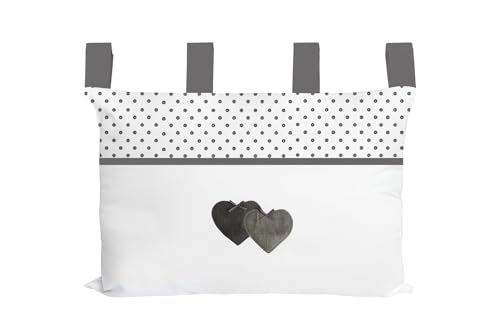 Soleil d'ocre Love Tête de lit, Coton, Gris 45 x 70 cm