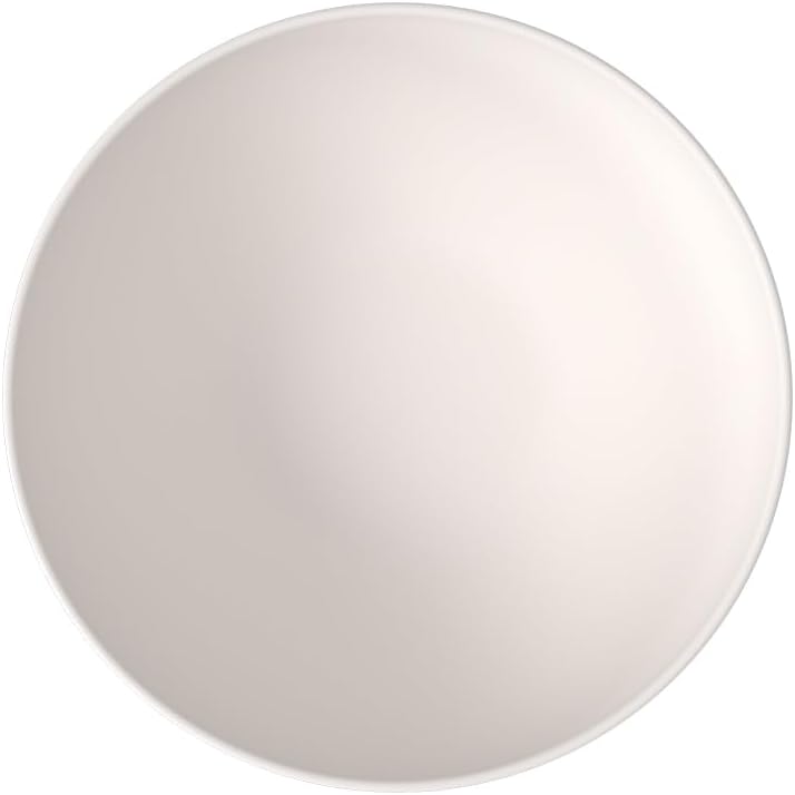 Villeroy & Boch Manufacture Rock Blanc Salad Bowl, Premium Porcelain, Made in Germany, Creamy White, Dishwasher-Safe, Microwave-Safe, Matte Design, Slate-Look, Serving Bowl, 81 oz Capacity