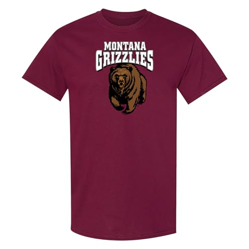 UGP Campus Apparel AS1008 - Montana Grizzlies Arch Logo - Sports Team T Shirt - Large - Maroon