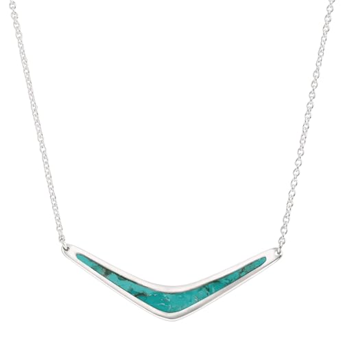 Silpada 'Reversible Boomerang' Compressed Turquoise Necklace in Sterling Silver, 16