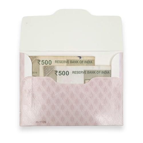Image of Fonsie cash shagun Pocket small size (4.53 * 3.35 inches) fancy design envelopes pack of 100 for gifting money on wedding gift, baby shower gift, shagun, family gatherings, Elephant Mehal.