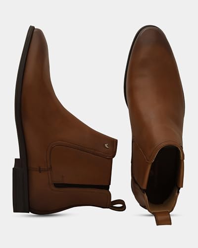 Image of Blackberrys Men's Tan 100%-Leather Solid Boots