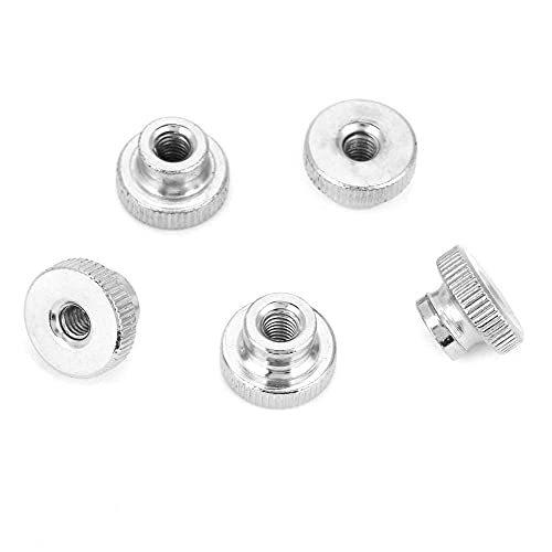 Dadi zigrinati, 5 pezzi/set Dado zigrinato con impugnatura M6, acciaio al carbonio nichelato, per accessori di fissaggio