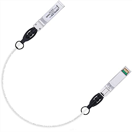 Image of ipolex Colored 10G SFP+ Twinax Cable, Direct Attach Copper(DAC) Passive Cable, 0.5m (1.64ft) in White, for Cisco SFP-H10GB-CU0.5M, Meraki, Ubiquit, Mikrotik, Intel, Fortinet, Netgear and More