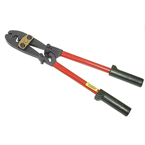 Klein Tools 2006 Large Crimping Tool with Compound Action for 6-4/0 AWG Lugs and Terminals Adjustable Crimp Depth High-Levereage Design